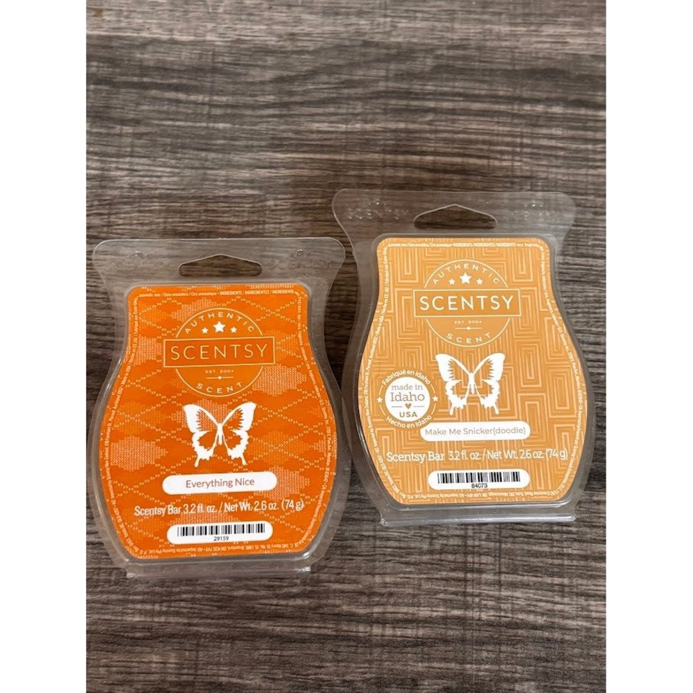 Scentsy Wax Bar Bundle Everything Nice & Make Me Snickerdoodle 2.6oz Lot of 2